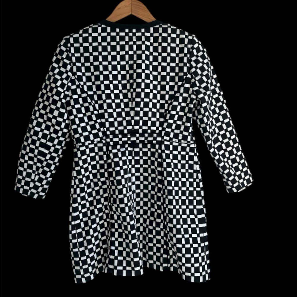 Monochrome Checkered Varsity Jacket - image 2
